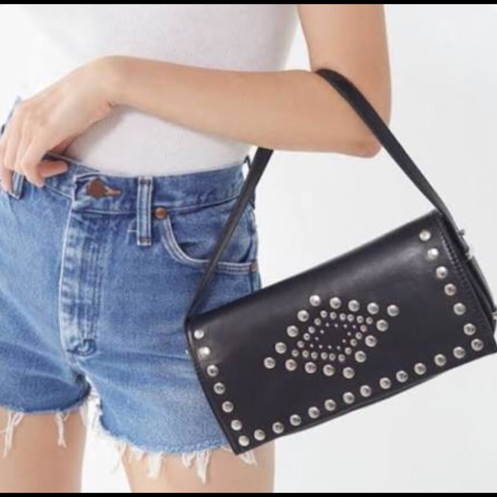 Urban Outfitters Studded Black Baguette Bag